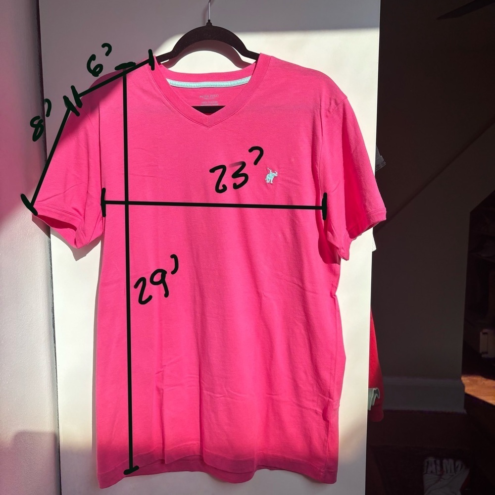 Men's Pink Polo Shirt v-neck - Picture 2 of 6